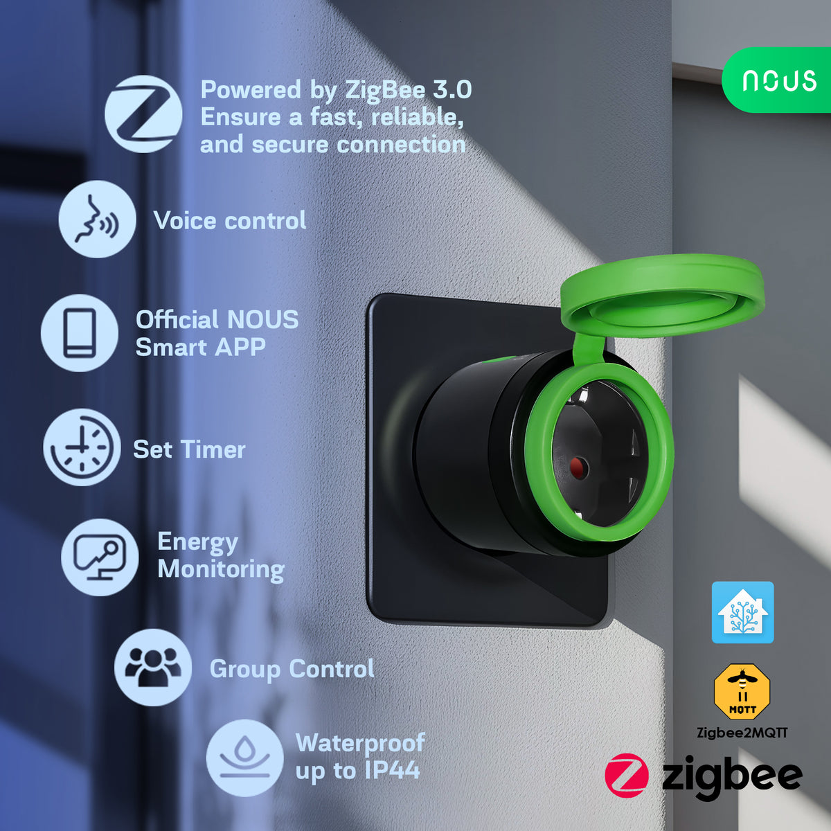 NOUS A6Z Outdoor Smart Socket ZigBee 3840W