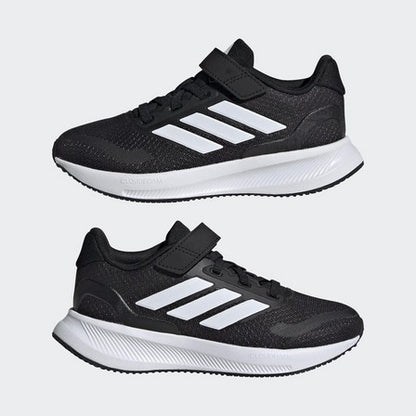 Adidas Unisex Kids Runfalcon 5 Black Running Shoes - Lightweight, Cushioned Comfort
