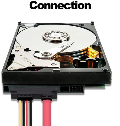 Goldendisk 22-Pin SATA Data Power Cable 2-in-1 SATA 7+15 to 7 Pin with XH2.5 4-Pin Combo Extension for Hard Disk Optical Drive PC Modding 50cm 2-Pack