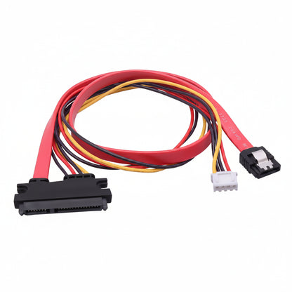 Goldendisk 22-Pin SATA Data Power Cable 2-in-1 SATA 7+15 to 7 Pin with XH2.5 4-Pin Combo Extension for Hard Disk Optical Drive PC Modding 50cm 2-Pack