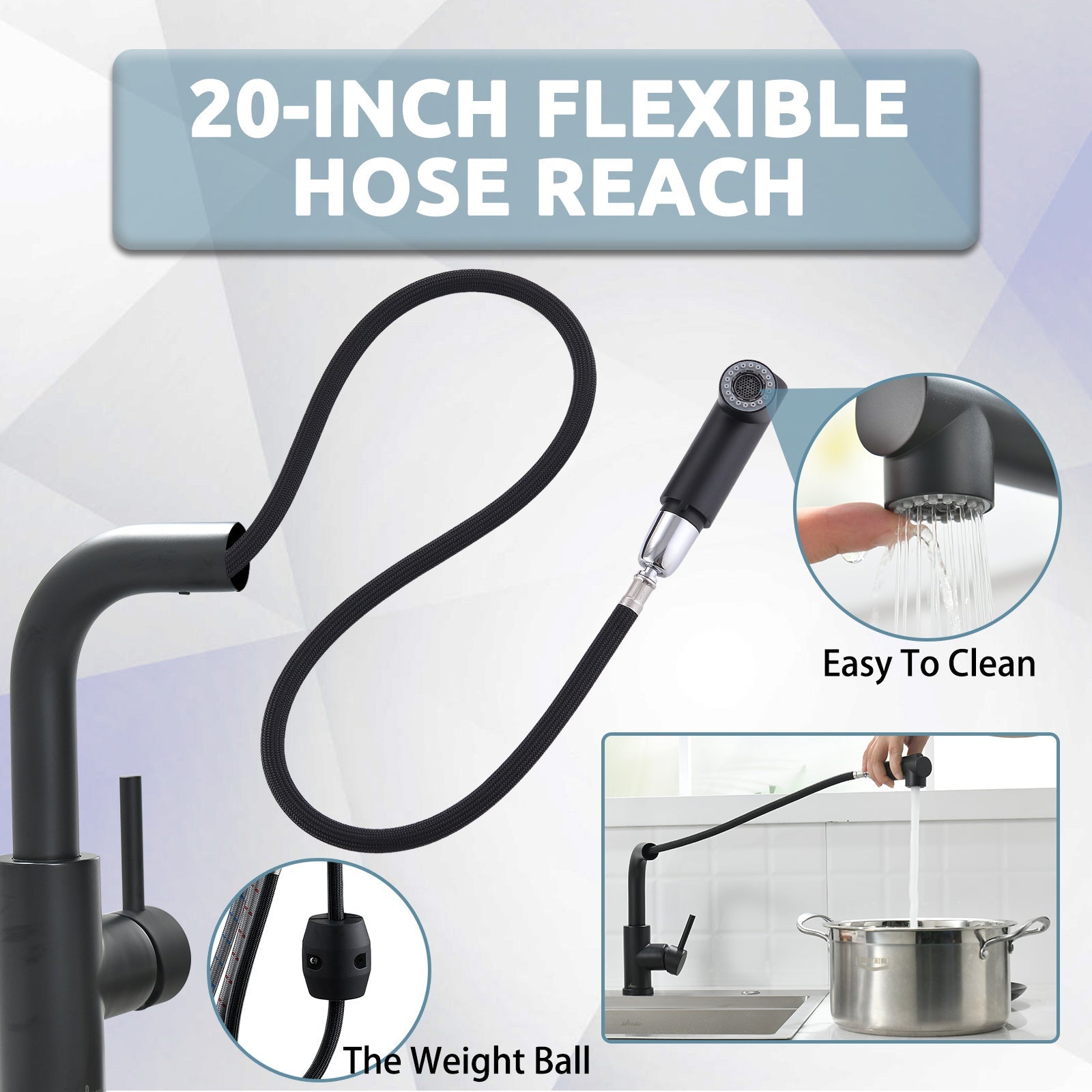 Matte Black Bar Sink Faucet with Pull-Out Sprayer