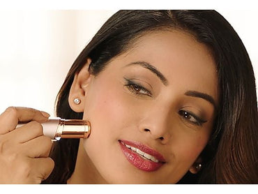 Flawless Face Blush Facial Hair Remover – Gold‑Coated, Pain‑Free, Battery Powered