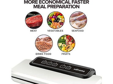 EDIHOME EDIH-0188 Compact White Vacuum Sealer for Food Preservation