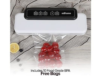 EDIHOME EDIH-0188 Compact White Vacuum Sealer for Food Preservation