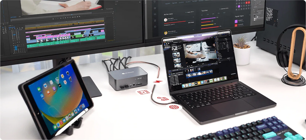 AV Access iDock C10: USB-C KVM Docking Station, Dual 4K Displays - Gomix Brands Outlet