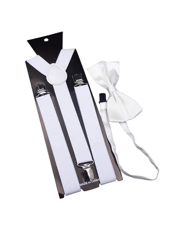 Adjustable Adult Y-Back Suspenders and Bow Tie Set for Weddings - Gomix Brands Outlet