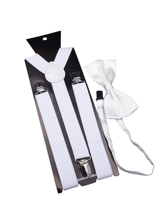 Adjustable Adult Y-Back Suspenders and Bow Tie Set for Weddings - Gomix Brands Outlet