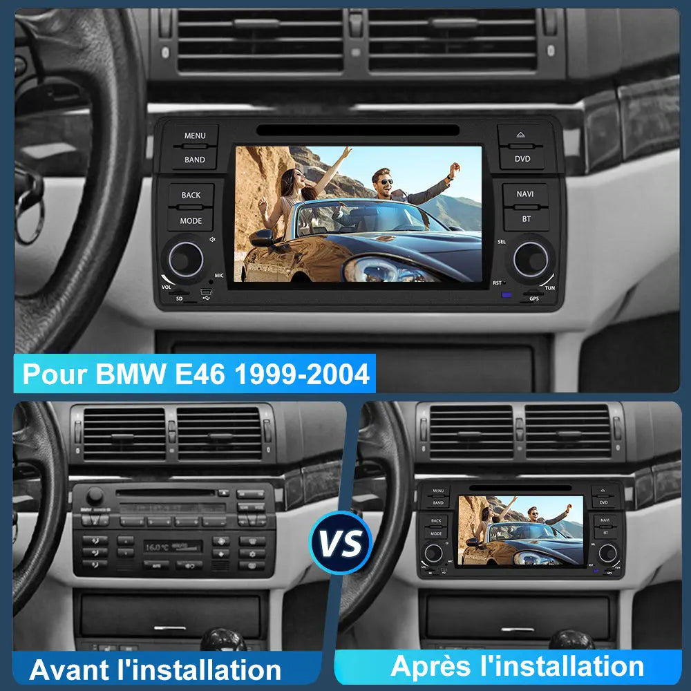 AWESAFE BMW E46 Android Car Stereo: CarPlay, Auto, GPS, WiFi, RDS