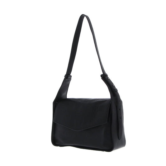 FREDsBRUDER FB Satchel Black Genuine Leather Shoulder Bag with Adjustable Strap