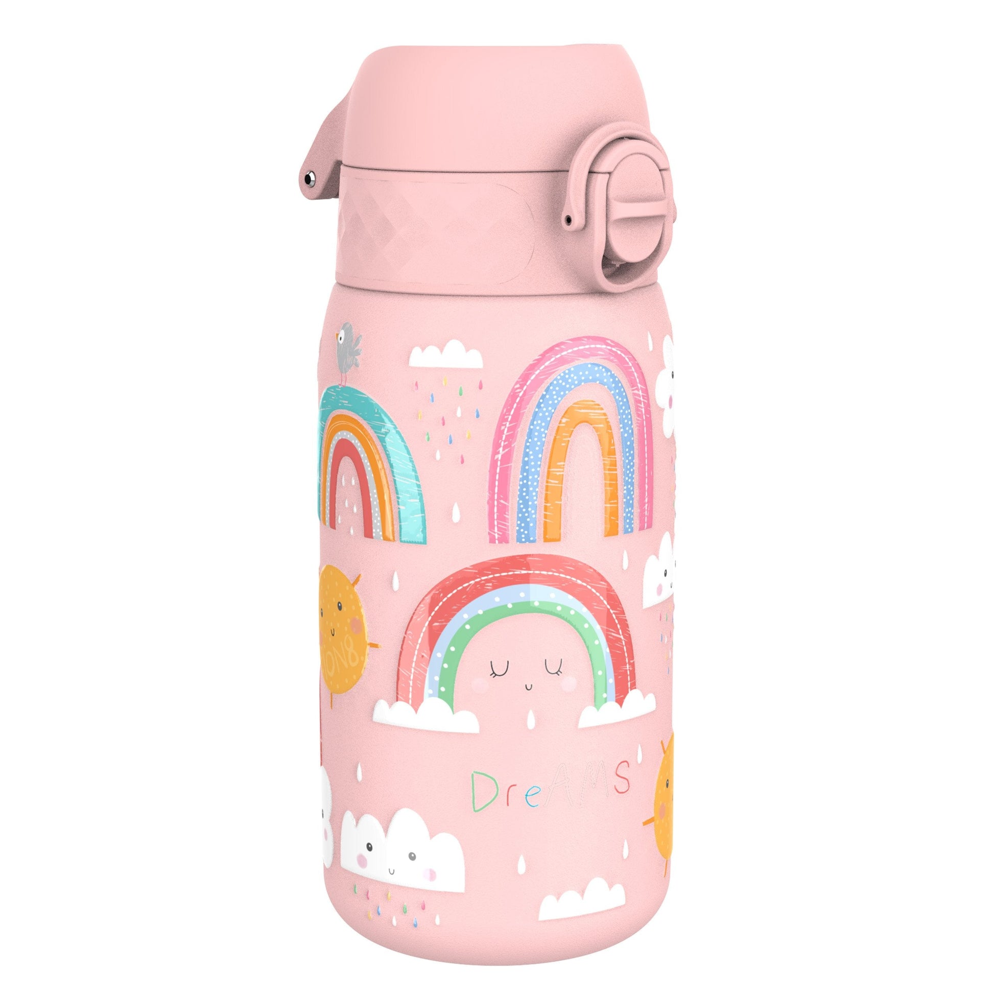 Rainbow Leak-Proof Stainless Steel Kids Water Bottle 400ml Pink