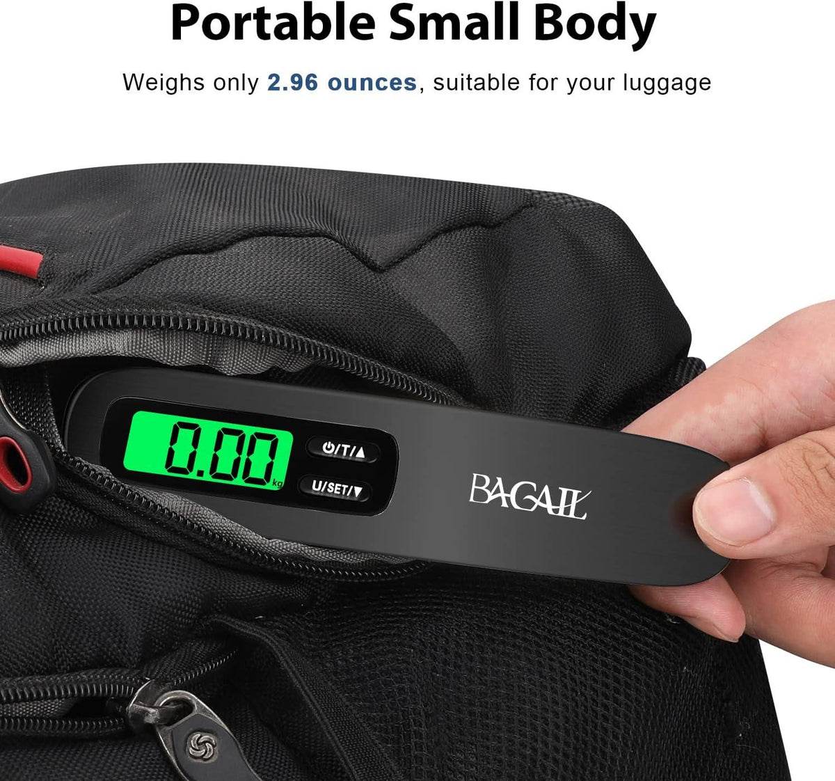 BAGAIL Digital Hanging Luggage Scale 50kg Black
