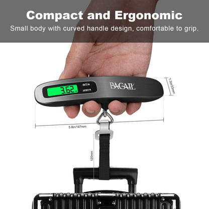 BAGAIL Digital Hanging Luggage Scale 50kg Black