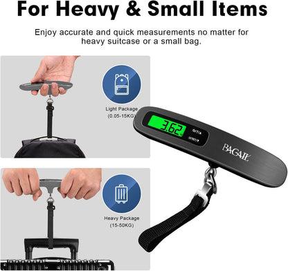 BAGAIL Digital Hanging Luggage Scale 50kg Black