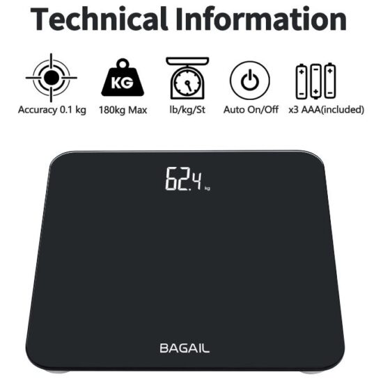 BAGAIL T1 Digital Bathroom Weighing Scale