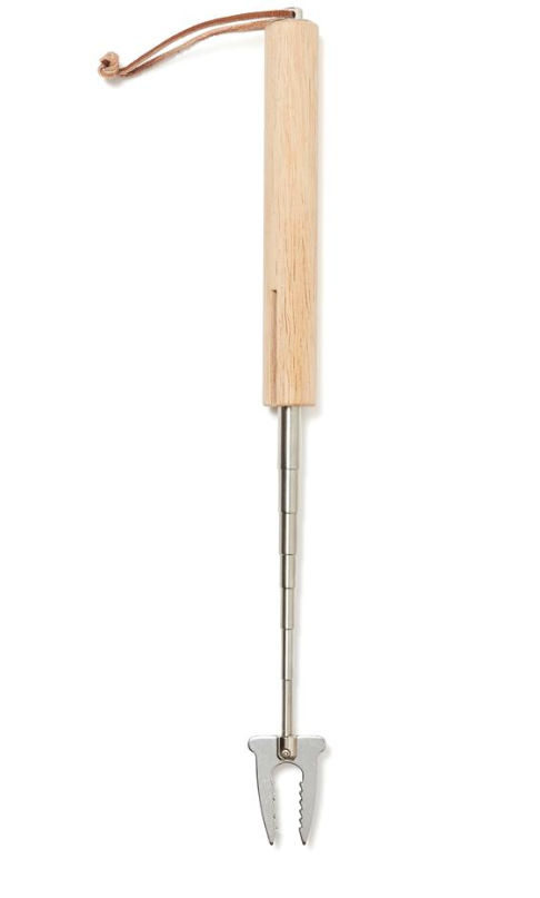 Custom Engraved Telescopic BBQ Roasting Stick - Extendable Wooden Handle Grill Fork