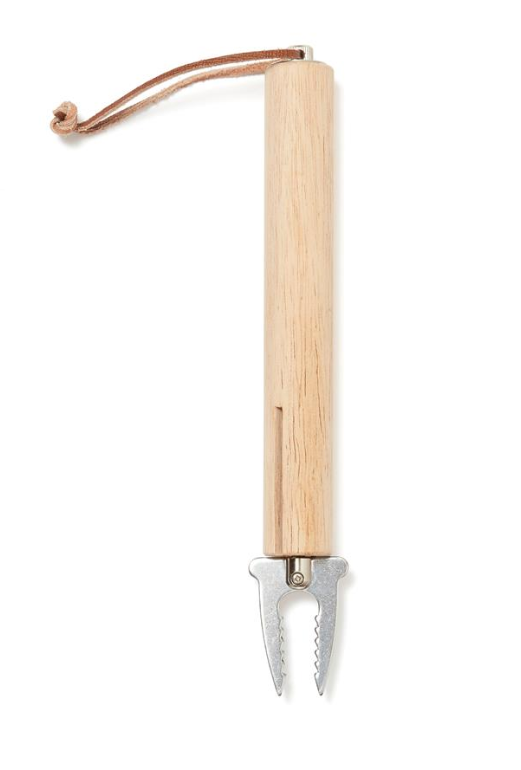 Custom Engraved Telescopic BBQ Roasting Stick - Extendable Wooden Handle Grill Fork