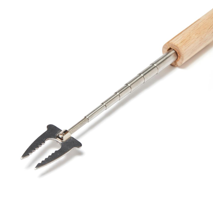 Custom Engraved Telescopic BBQ Roasting Stick - Extendable Wooden Handle Grill Fork