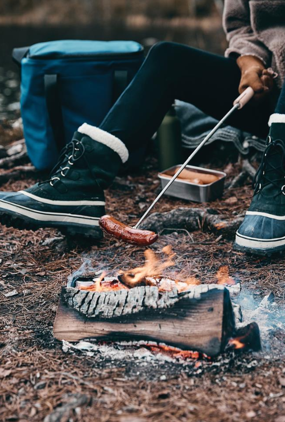 Custom Engraved Telescopic BBQ Roasting Stick - Extendable Wooden Handle Grill Fork