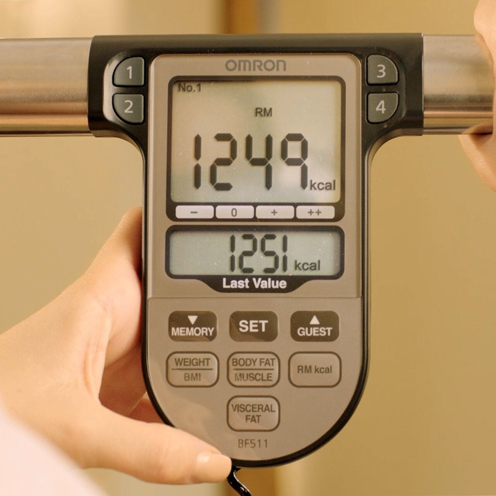 OMRON BF511 Blue Full Body Composition Monitor - Fat, Muscle, BMI Scale