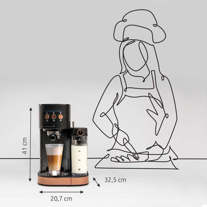 BluMill Coffee Machine: Espresso, Cappuccino, Latte Maker with Milk Frother