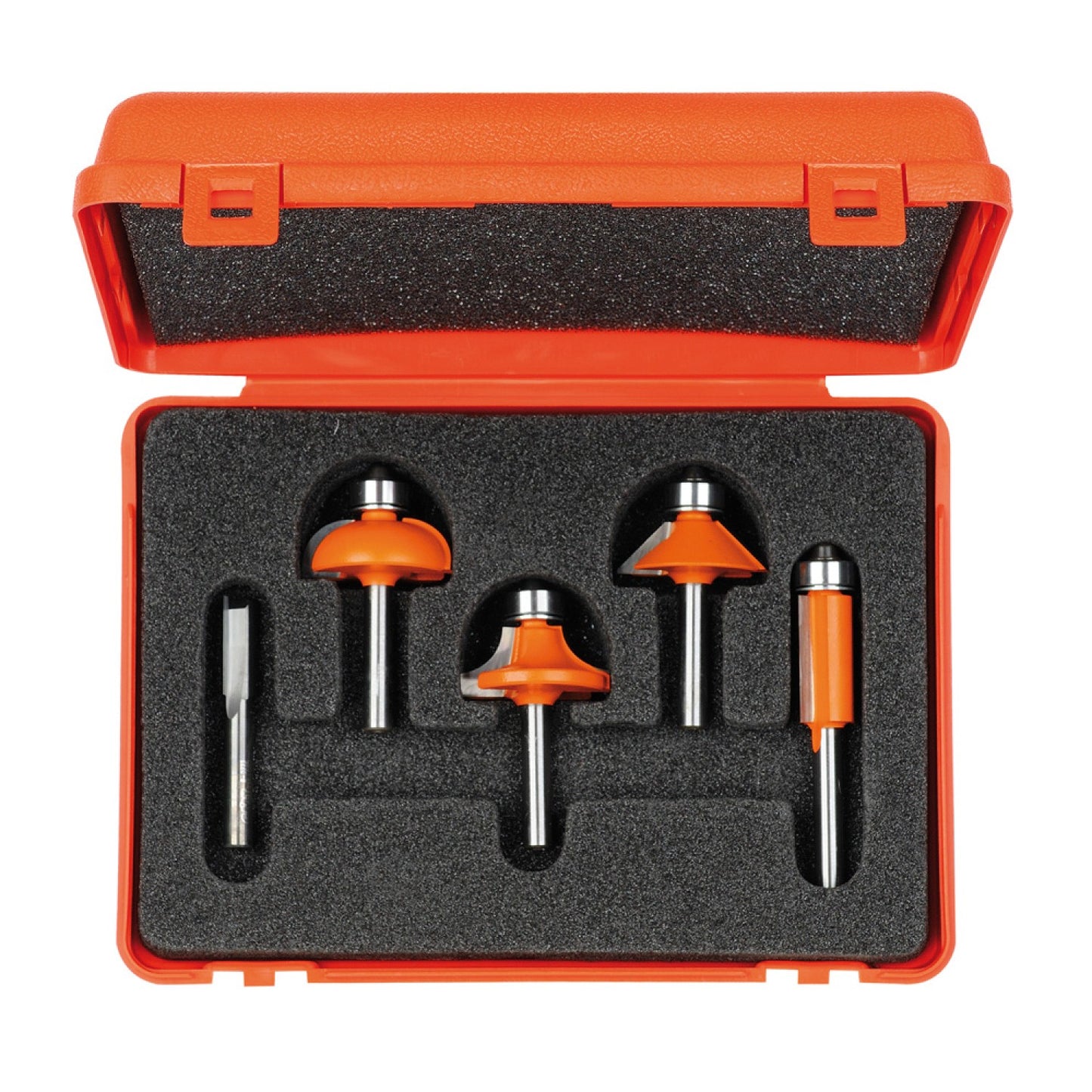 Premium 5-Piece Carbide Router Bit Set with 8mm Shank for Woodworking