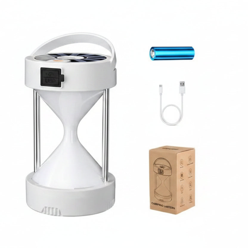 Solar Rechargeable LED Camping Lantern Tent Light 6W 5809
