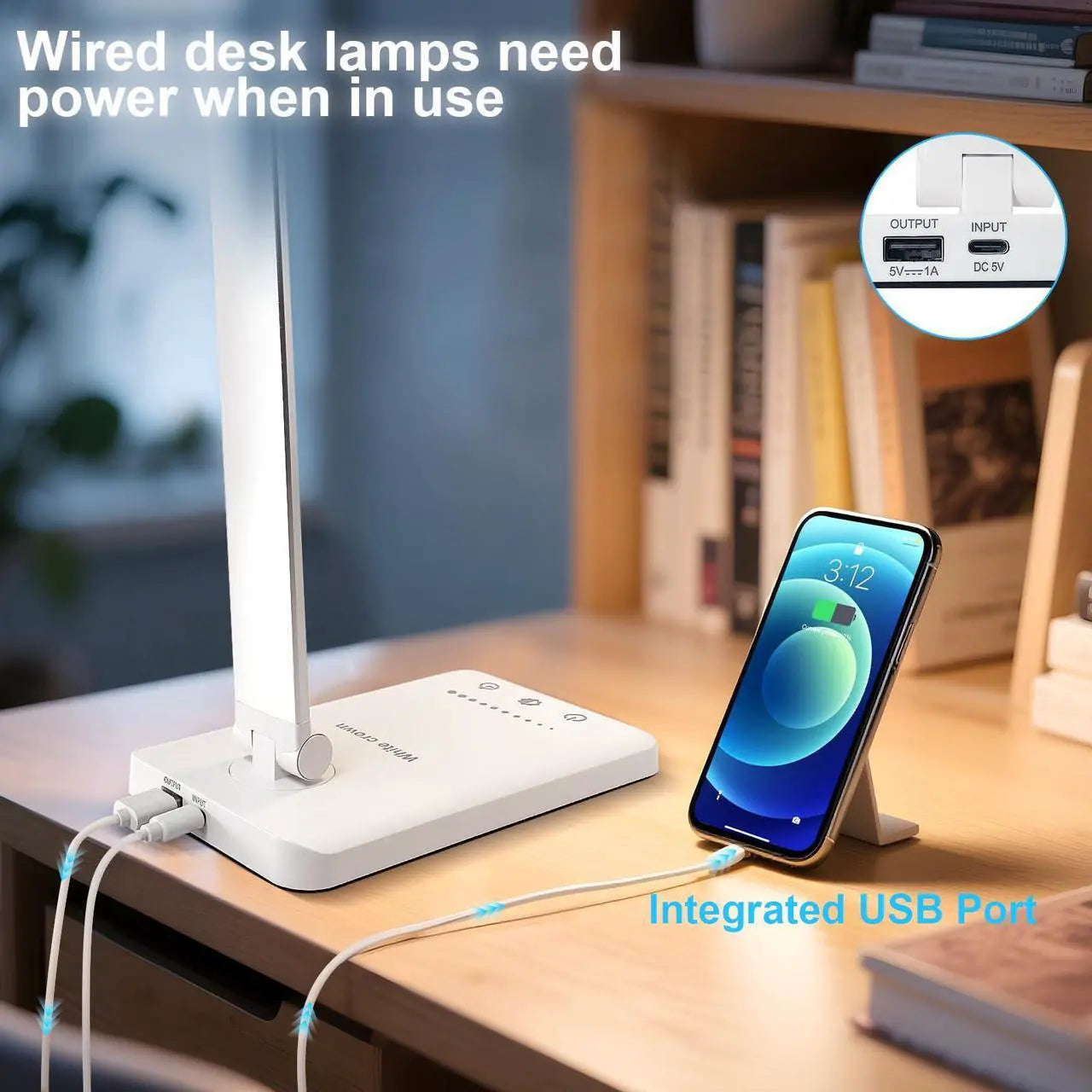 Daover LED Desk Lamp Dimmable USB Swiveling Office, Table Lamp