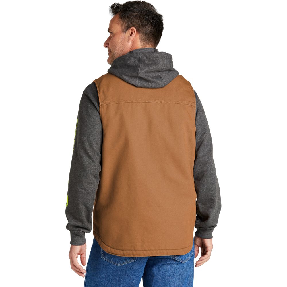 Carhartt Men's Sherpa-Lined Mock Neck Work Vest – Durable Warm Cotton Duck
