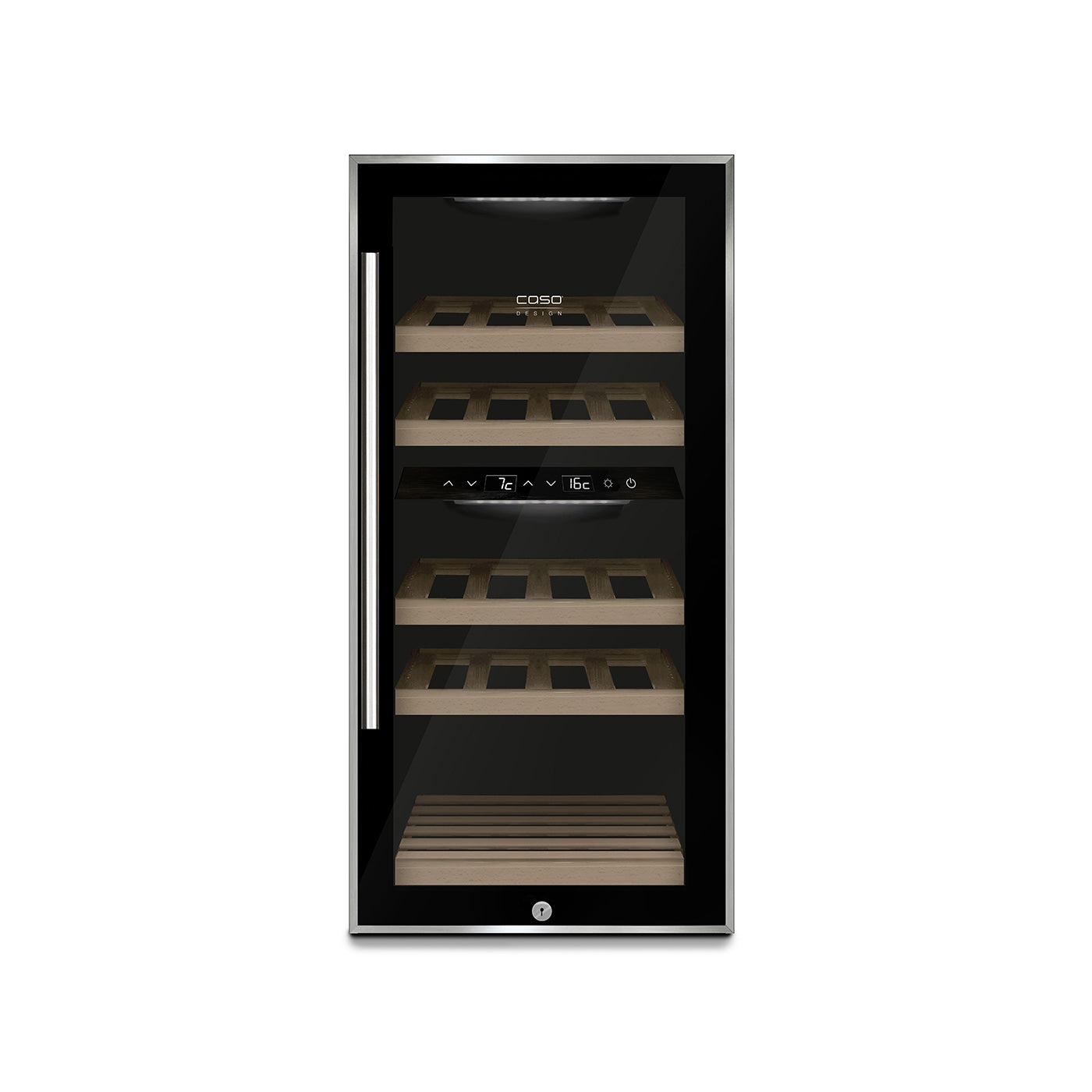 CASO WineComfort 24 Black Dual Zone Compressor Wine Cooler for 24 Bottles