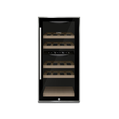 CASO WineComfort 24 Black Dual Zone Compressor Wine Cooler for 24 Bottles