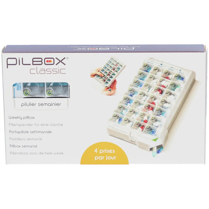 PILBOX Classic Weekly Pill Organizer: 7-Day Dispenser with 4 Daily Compartments - Gomix Brands Outlet