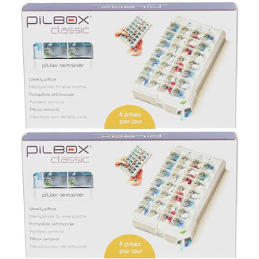 PILBOX Classic Weekly Pill Organizer: 7-Day Dispenser with 4 Daily Compartments - Gomix Brands Outlet