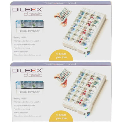 PILBOX Classic Weekly Pill Organizer: 7-Day Dispenser with 4 Daily Compartments - Gomix Brands Outlet