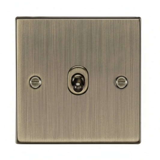 Knightsbridge 1 Gang 2 Way Toggle Switch Square Edge Antique Brass