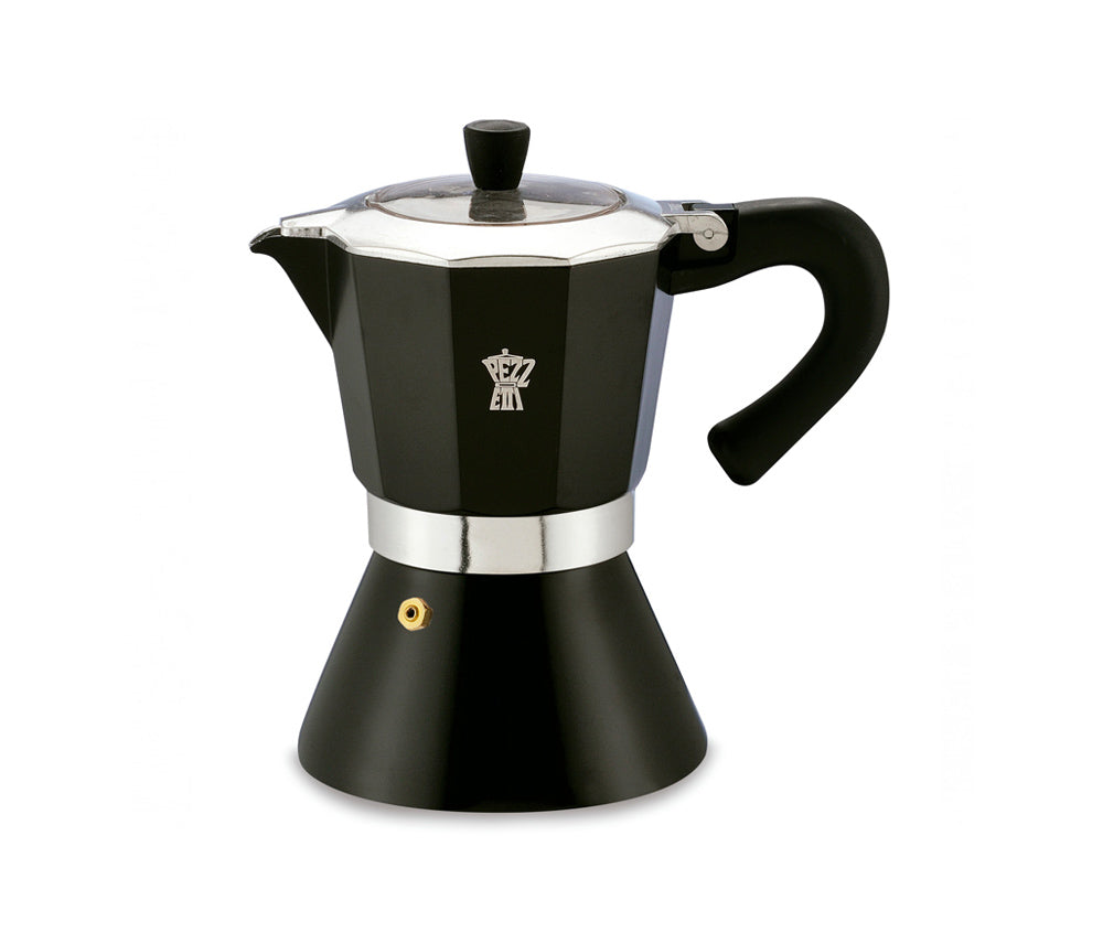 Pezzetti Black Moka Stovetop Coffee Maker 6 Cups