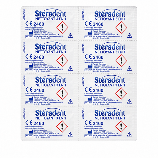 Steradent 3 in 1 Denture Cleaning Tablets- (8 tablets per pack)