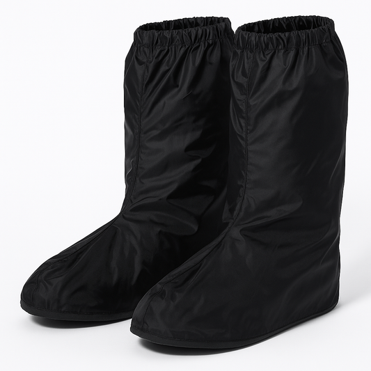 Waterproof Motorcycle Over Boots Black Nylon Rain Boots