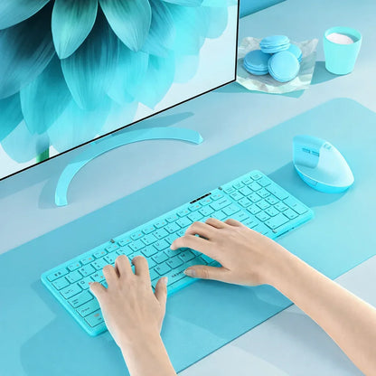 seenda Foldable Bluetooth Keyboard with Number Pad - Cyan - Gomix Brands Outlet