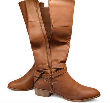 Ana Torrance Brown Faux Leather Riding Boots