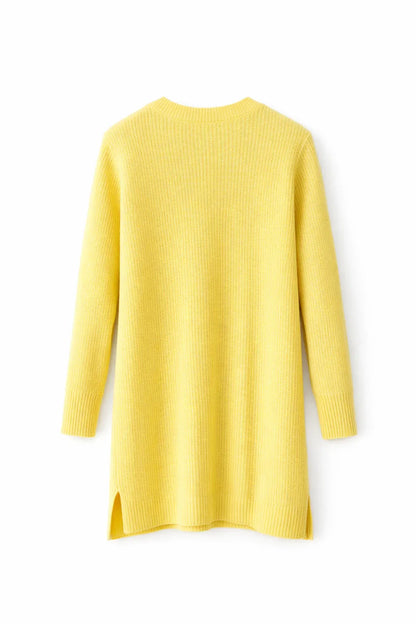 Lands' End Cotton Ribbed Knit V-Neck Jumper Dress - Gomix Brands Outlet