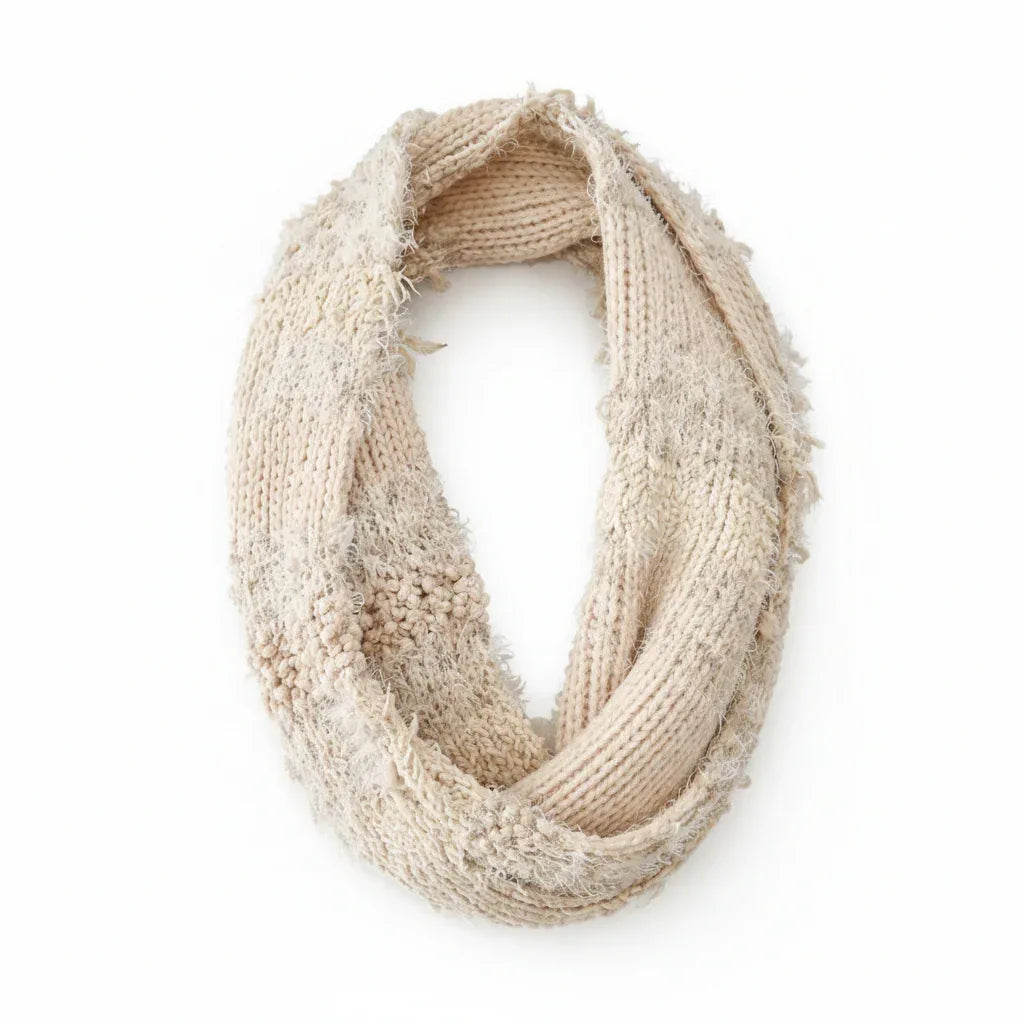 MixIt Women's Beige Multi Infinity Knit Scarf with Soft Acrylic Blend - Gomix Brands Outlet