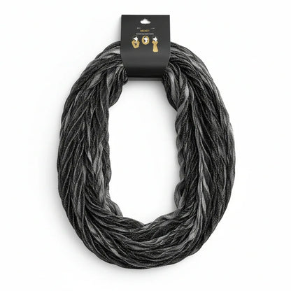 Infinity Scarf Mixit Essentials One Size Black Grey Polyester - Gomix Brands Outlet