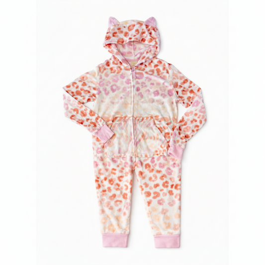 Cat & Jack Leopard Fleece Hooded Pajamas