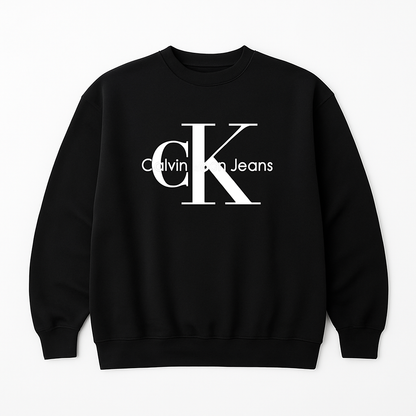 Vintage 90s Calvin Klein Black Embroidered Sweatshirt Classic Fit