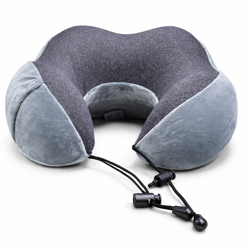 NECK PILLOW Memory Foam Travel Neck Pillow – Adjustable & Comfortable