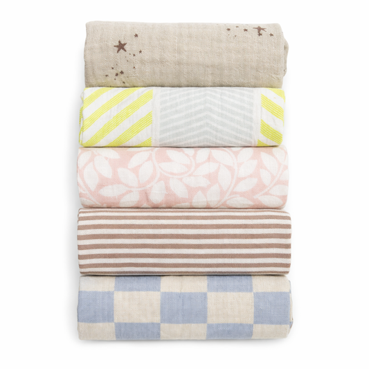 Organic Cotton Washcloths | Soft Wipes for Baby Cleanups and Bathing