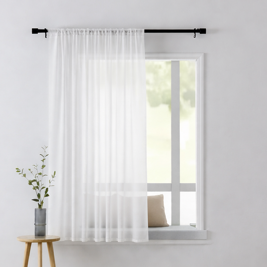 FYBlossom Sheer Curtain, Semi-Transparent Curtains, Set of 1