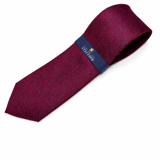 Stafford Wine Polyester Rayon Dotted One Size Tie