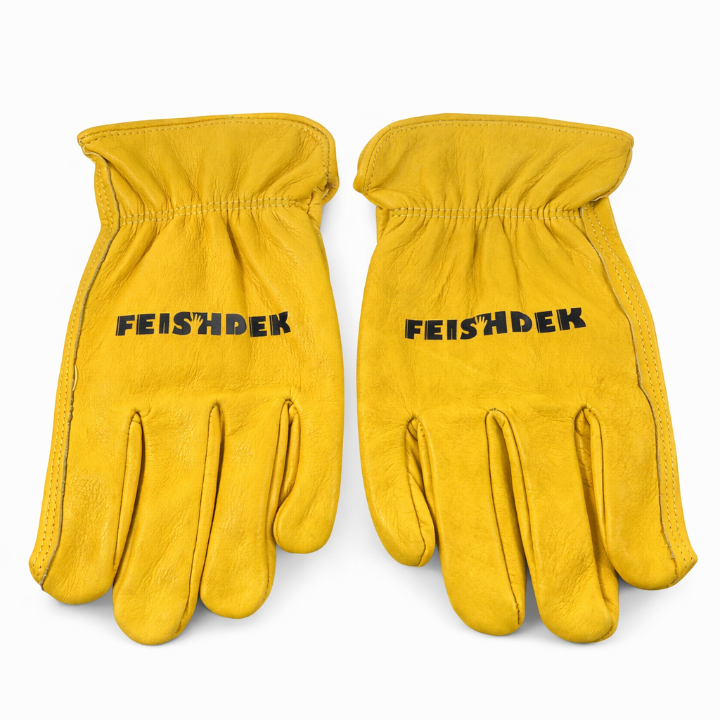 FEISHDEK  Leather  Gloves for Gardening Yard Outdoor