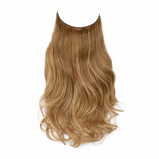Inoilite Invisible Wire Hair Extensions with 3 Clips Long Synthetic Wavy Curly Hairpiece